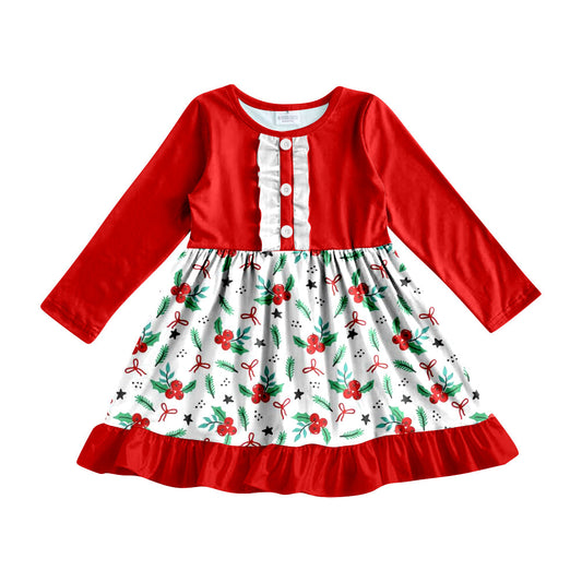Baby Girls Christmas Flower Dress Custom Design 5 MOQ