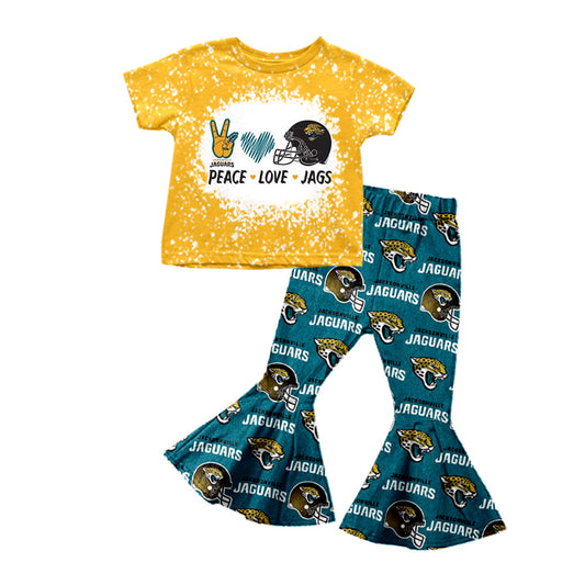 5 MOQ Kids Girls Peave Love Football Team Outfit