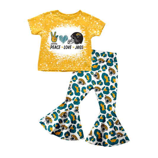 5 MOQ Kids Girls Peave Love Football Team Outfit