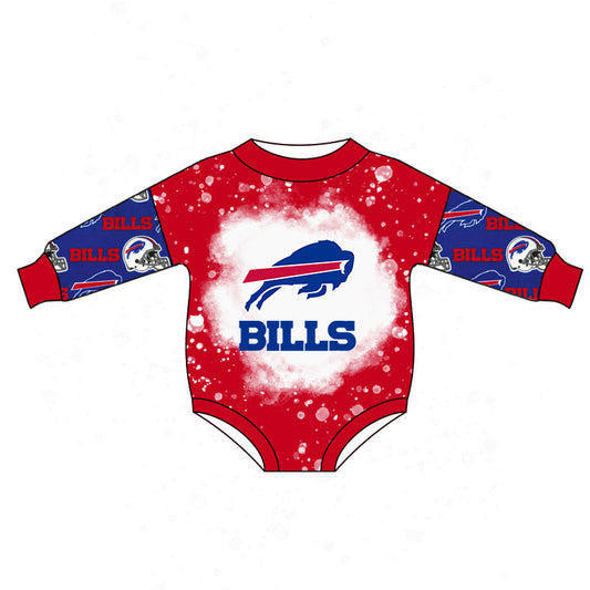 5 MOQ  Newborn Baby Girls Bills Football Team  Shirt Romper