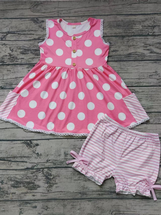 Baby Girls  Pink Polka Dot Shorts Set Pre-order  3 MOQ