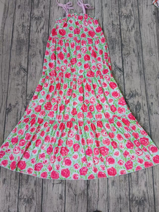 Baby Girls Rose Flower Maxi Dress Preorder 3 moq