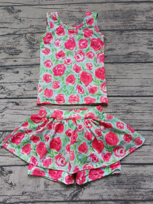 Baby Girls Rose Flower Skirt Set Preorder 3 MOQ