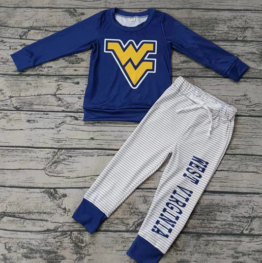 Baby Boys  Football Team West Virginia Pants Set 3 MOQ Pre-order