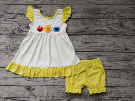 Baby Girls Cartoon Yellow Shorts Set Preorder 3 MOQ