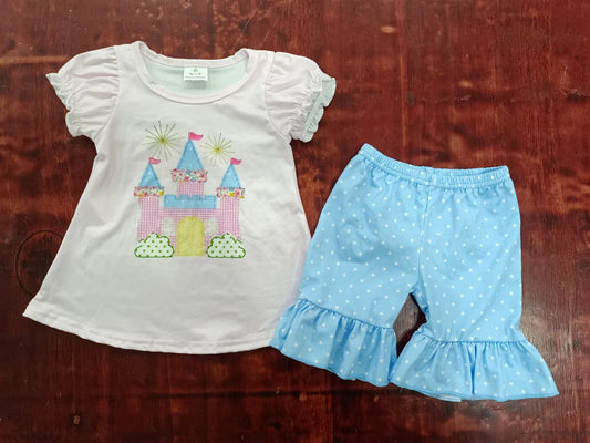 Summer Baby Girls castle Shorts Set Preorder  3 MOQ