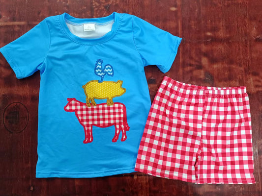 Summer Baby Boys Fartm Animal Shorts Set Preorder  3 MOQ
