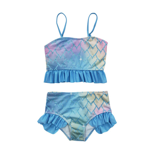 S0061 Girls Scale Print Swimsuit