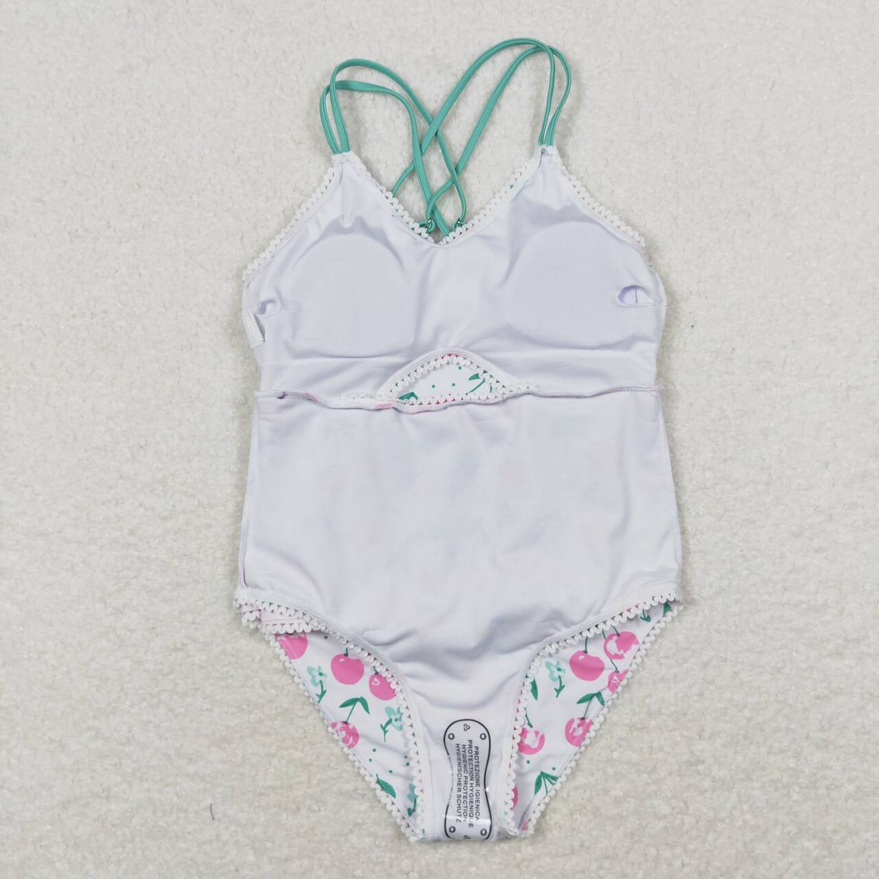 S0251 Baby Girls Cherry Print One-piece Swimwear