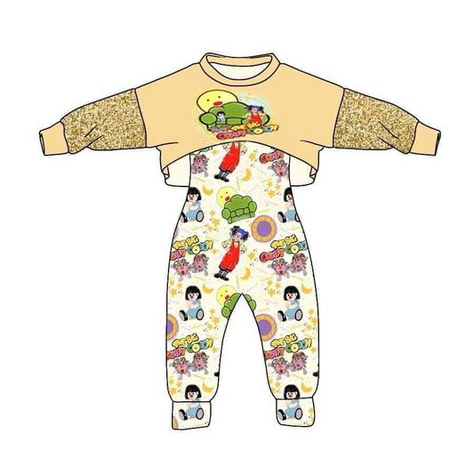 Cartoon Baby Girls Top and Jumpsuit Set Pre-order 3 MOQ