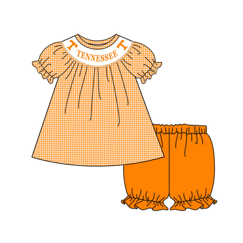 (5MOQ) Baby Girls Footall Team Orange Summer Shorts Set Pre-order