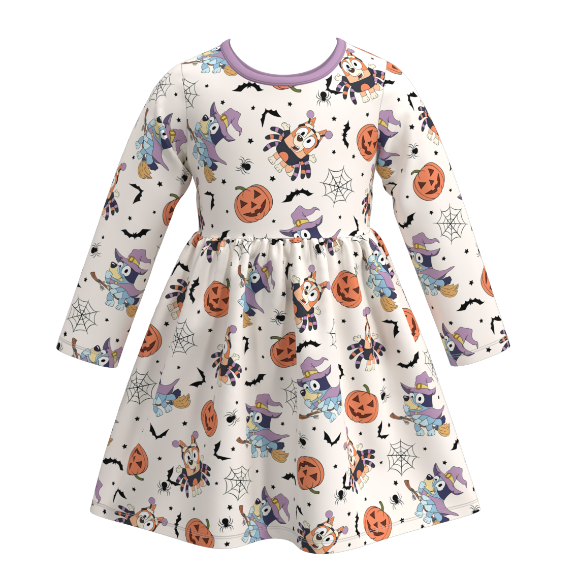 Baby Girls Halloween  Cartoon Dog Long Sleeve Dress Preorder 3 MOQ