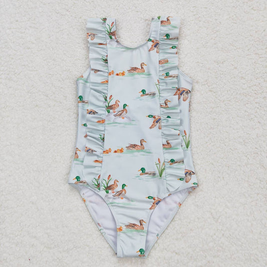 S0265 Baby Girls Wild Duck Sleeveless One-piece Swimwear