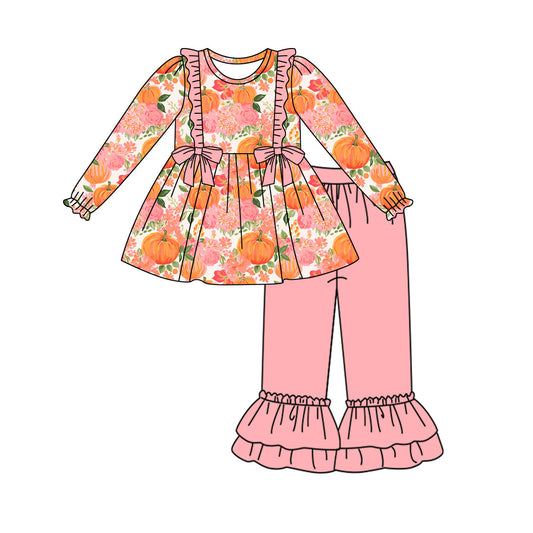 Baby Girls Pumpkin Floral Pants Set Preorder 3 MOQ