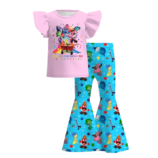 Baby Girls Cartoon   Bell Bottom Pants Set Preorder 3 MOQ