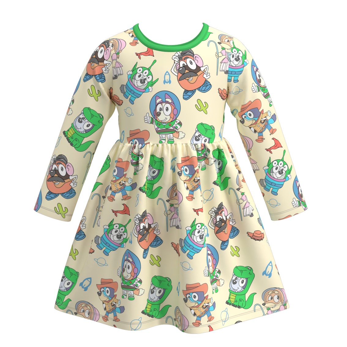 Baby Girls Halloween  Cartoon Dog Long Sleeve Dress Preorder 3 MOQ