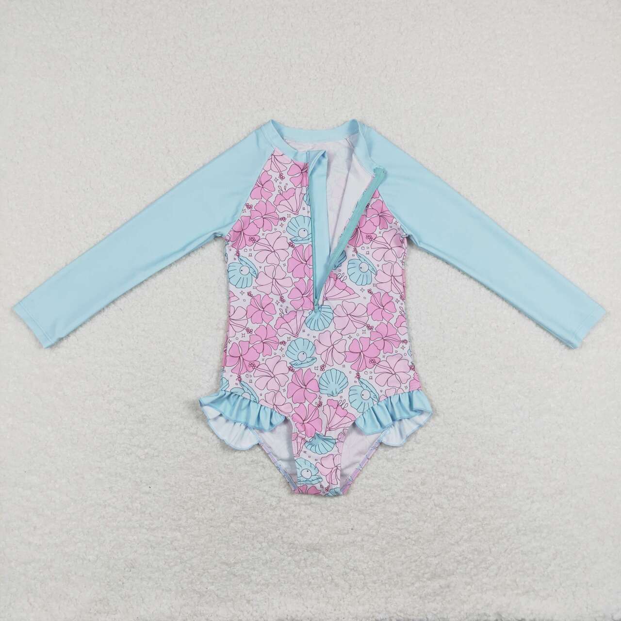S0182 Baby Girls Long Sleeve One-piece swimsuits