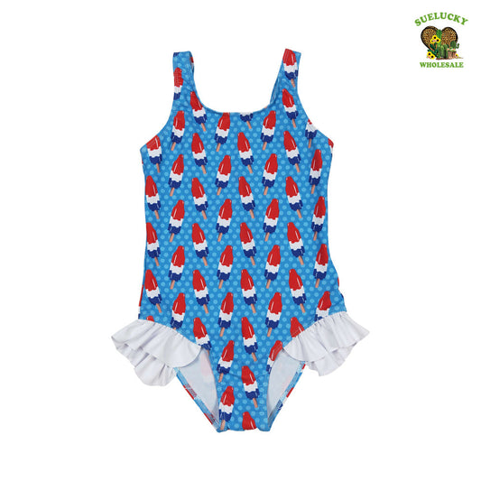 Cute Baby Girls USA Popsicle One-piece Swimsuits