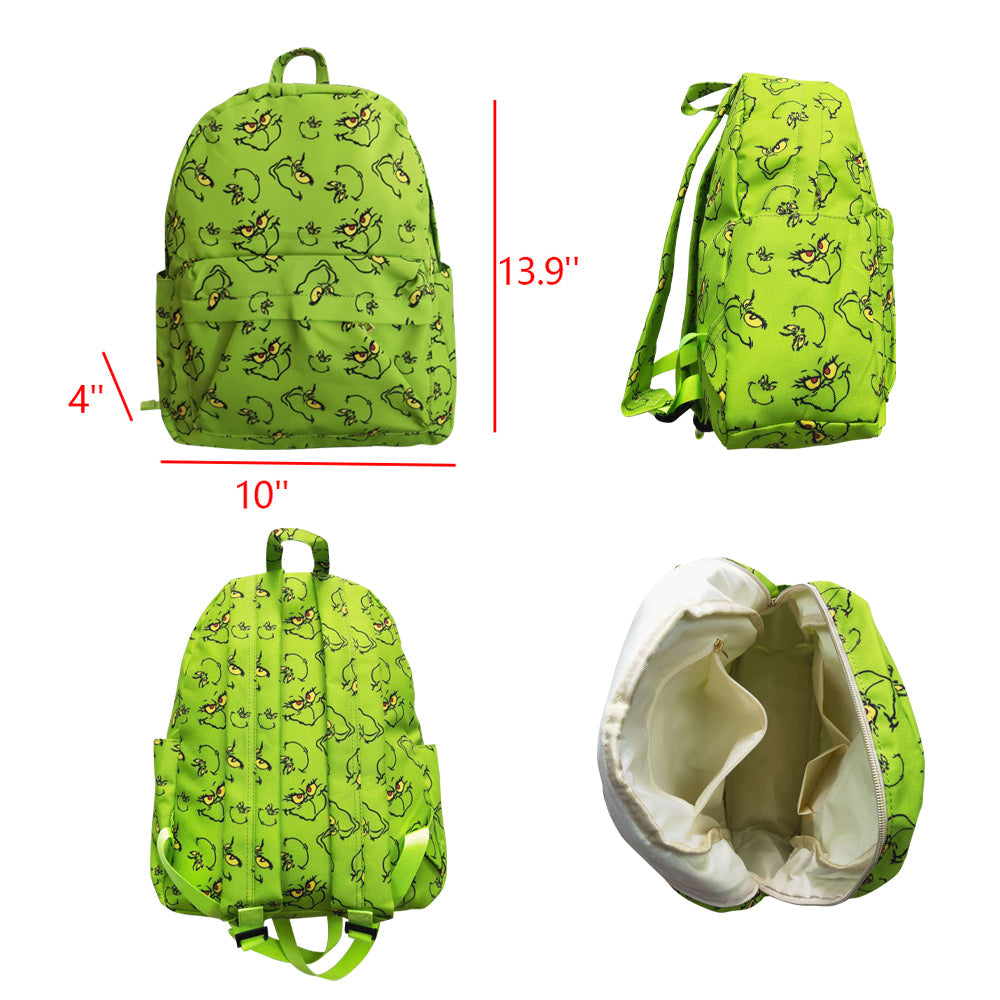 BA0119 Kids Girls Boys Christmas Green Backpack Bag