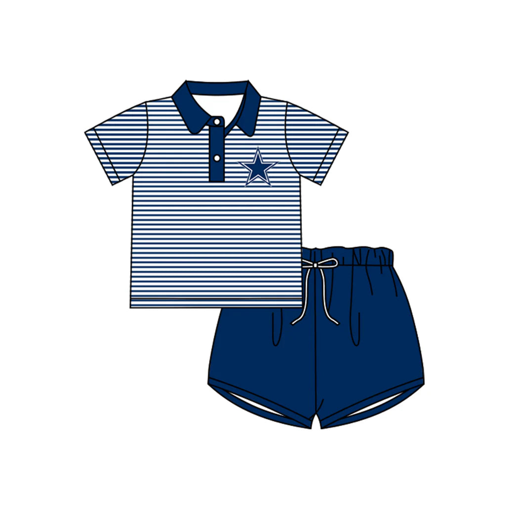 Sibling Cowboys University Football Team Clothes Set 3MOQ