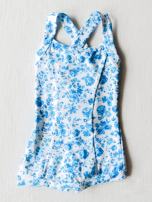 Baby Girls Blue Flower Swimsuit (5 MOQ) Pre order