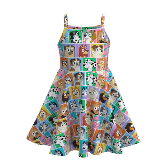 Baby Girls Cartoon Dog Strap Dress Pre-order 3 MOQ