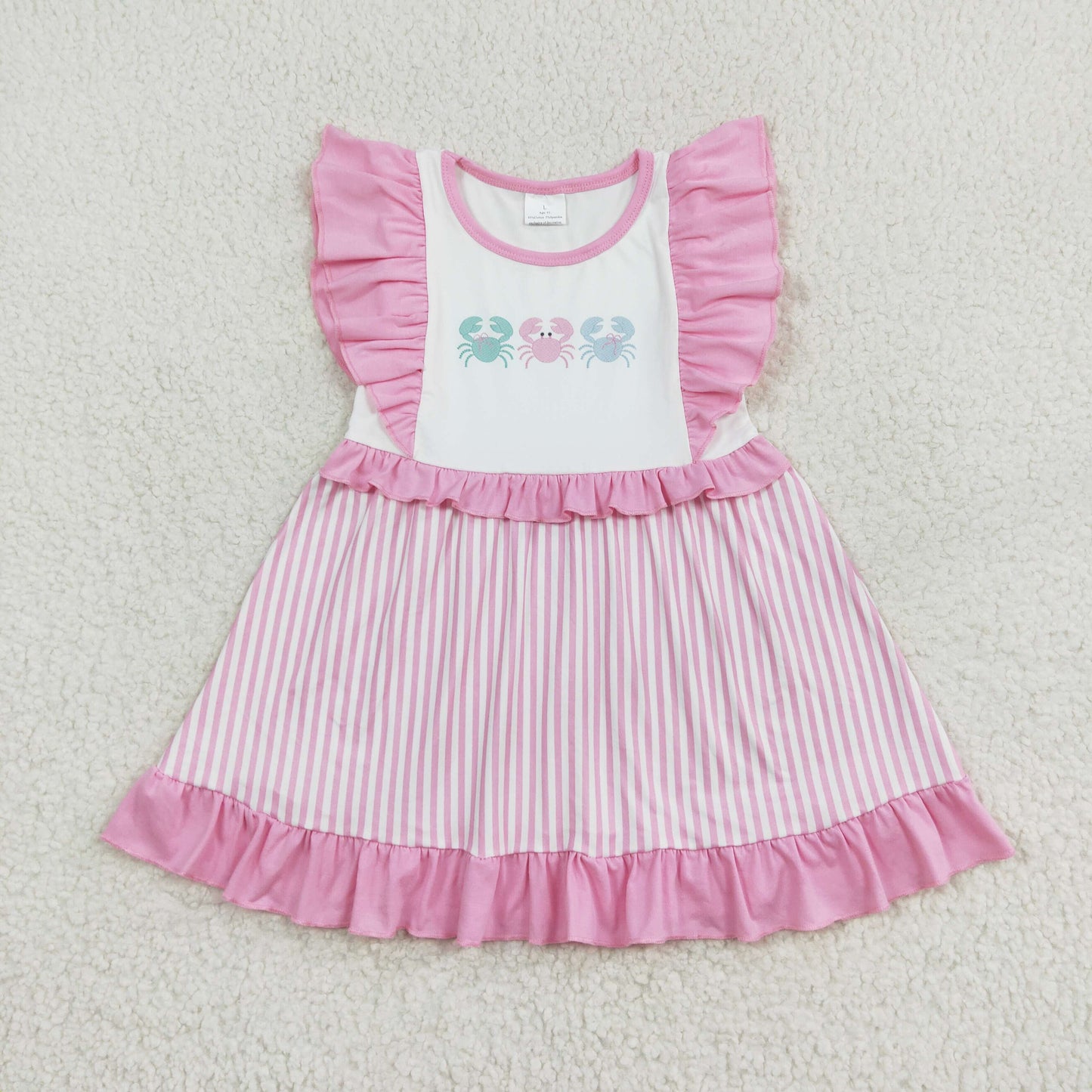 GSD1241 Summer Baby Girls Cute Carb Pink Striped Dress