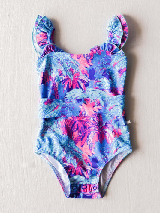Baby Girls Coconut Tree One-piece Swimsuit  NO MOQ , Dealine Time : March 19th