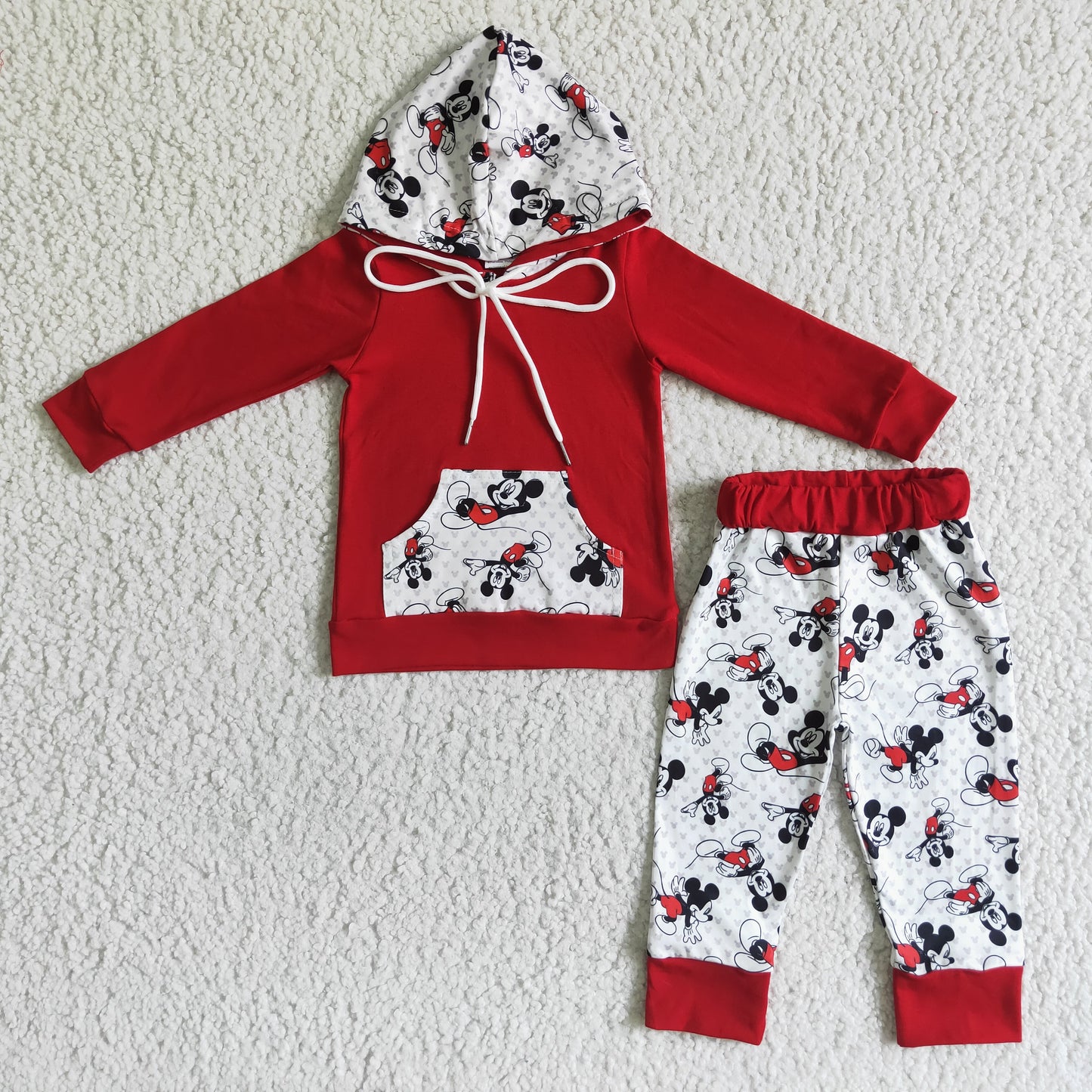 6 A30-12 Cartoon Mouse Hoodie Top Pants Outfit