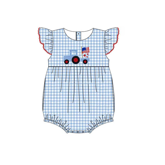 Baby Girls July 4th Truck Romper ,Dealine Time :  23th May