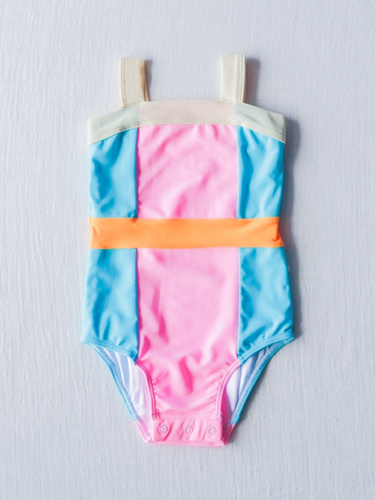 Baby Girls Pin Blue Swimsuit (5 MOQ) Pre order