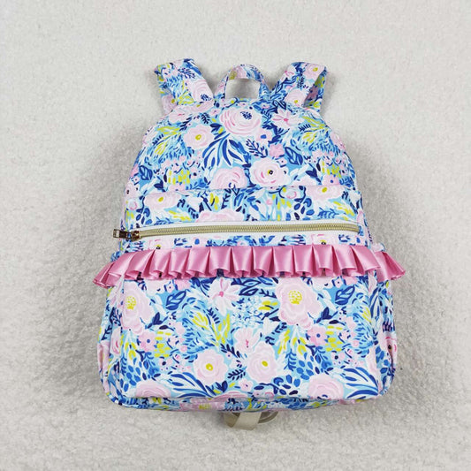 BA0175 Baby Girls Cute Blue Floral Packback School Bag