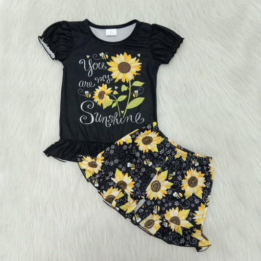 Summer Baby Girls Sunflower Outfit