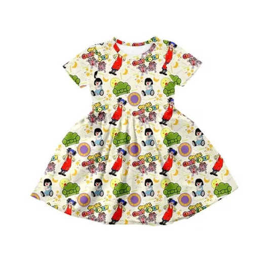Cartoon Baby Girls  Short Sleeve Dress Pre-order 3 MOQ