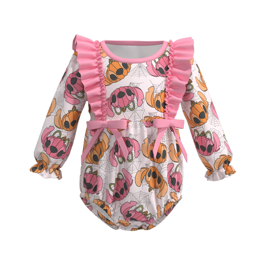 Baby Girls Halloween Cartoon Pumpkin Long Sleeve Romper Preorder 3 MOQ