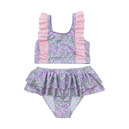S0332 Baby Girls Rustic Floral  Two piece SwimSuit