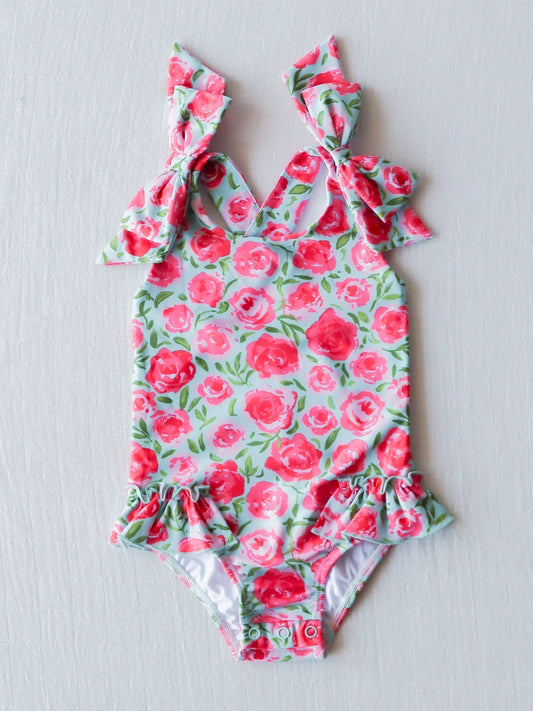 Baby Girls Rose One-piece Swimsuit  (5 MOQ) Pre order