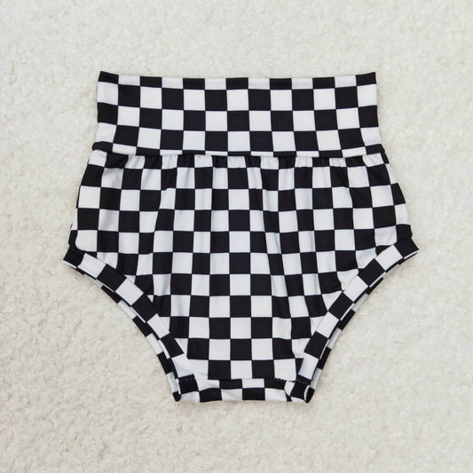 SS0139 Baby Kids Infant Summer Black Checkered Bummies Bottoms