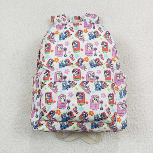 BA0186 Baby Girls Cartoon Blue Dog Packback School Bag