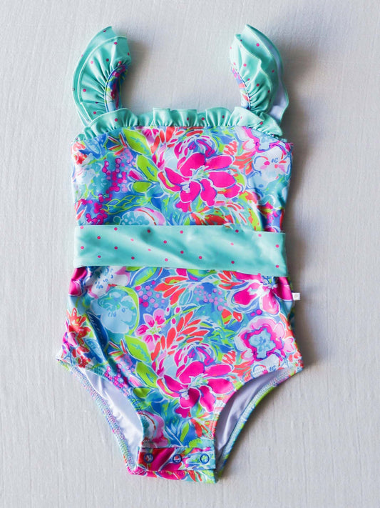 Baby Girls Flower One-piece Swimsuit  NO MOQ , Dealine Time : March 19th