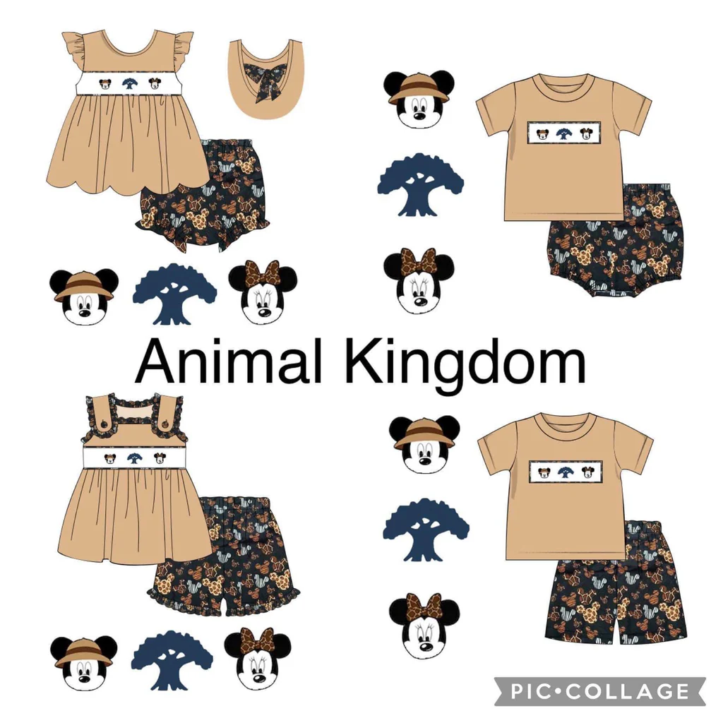 Summer Baby Sibling Animal Kingdom Clothes Set Pre-order 3 moq each