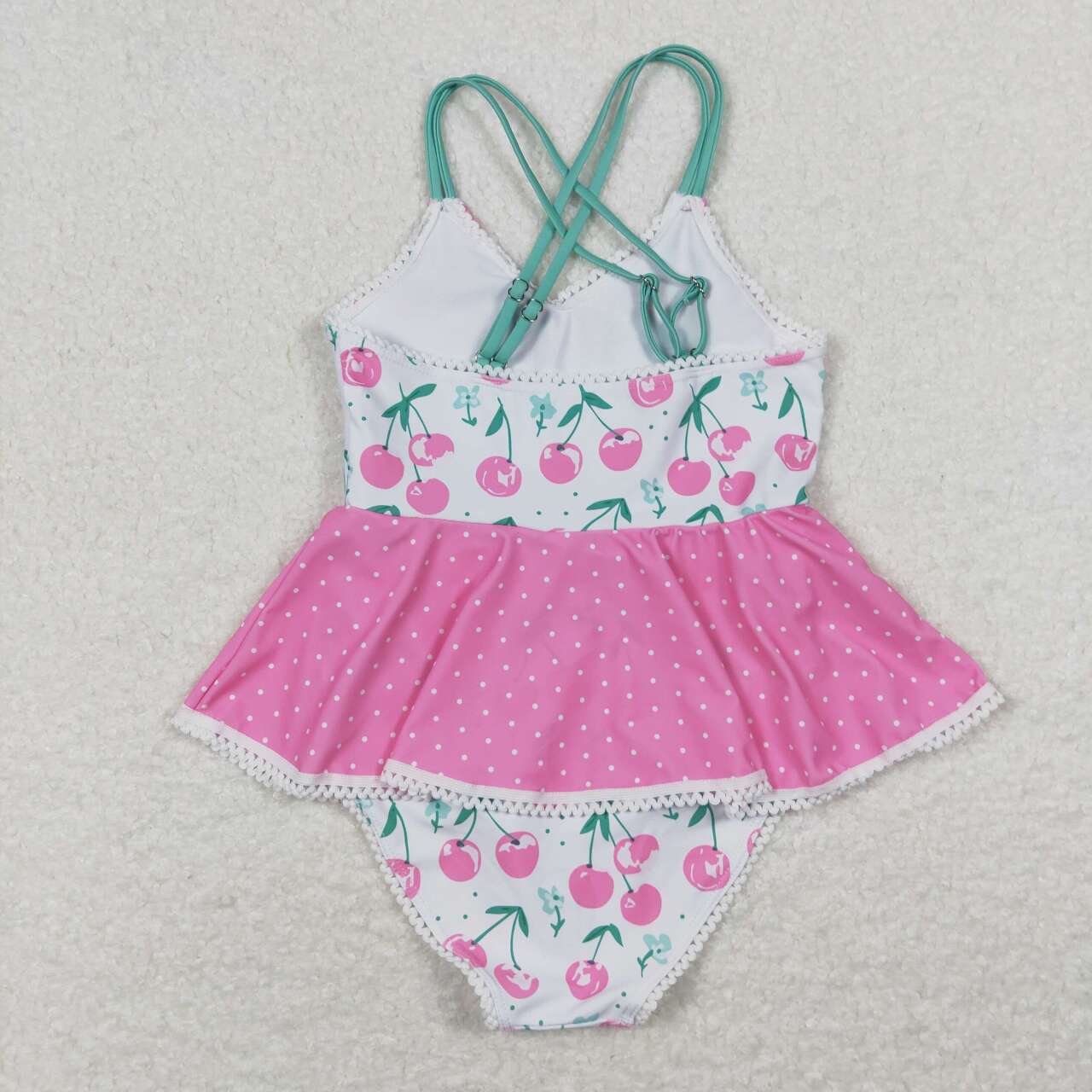 S0251 Baby Girls Cherry Print One-piece Swimwear