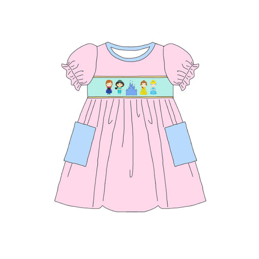 Baby Girls Princess Short Sleeve  Dress With Pocket Preorder 3 MOQ