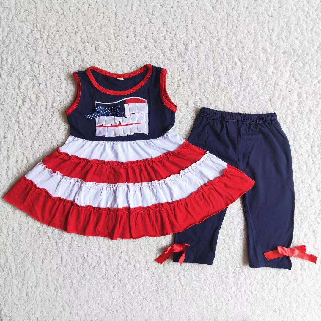 A4-17 Baby Girls July 4th Outfit
