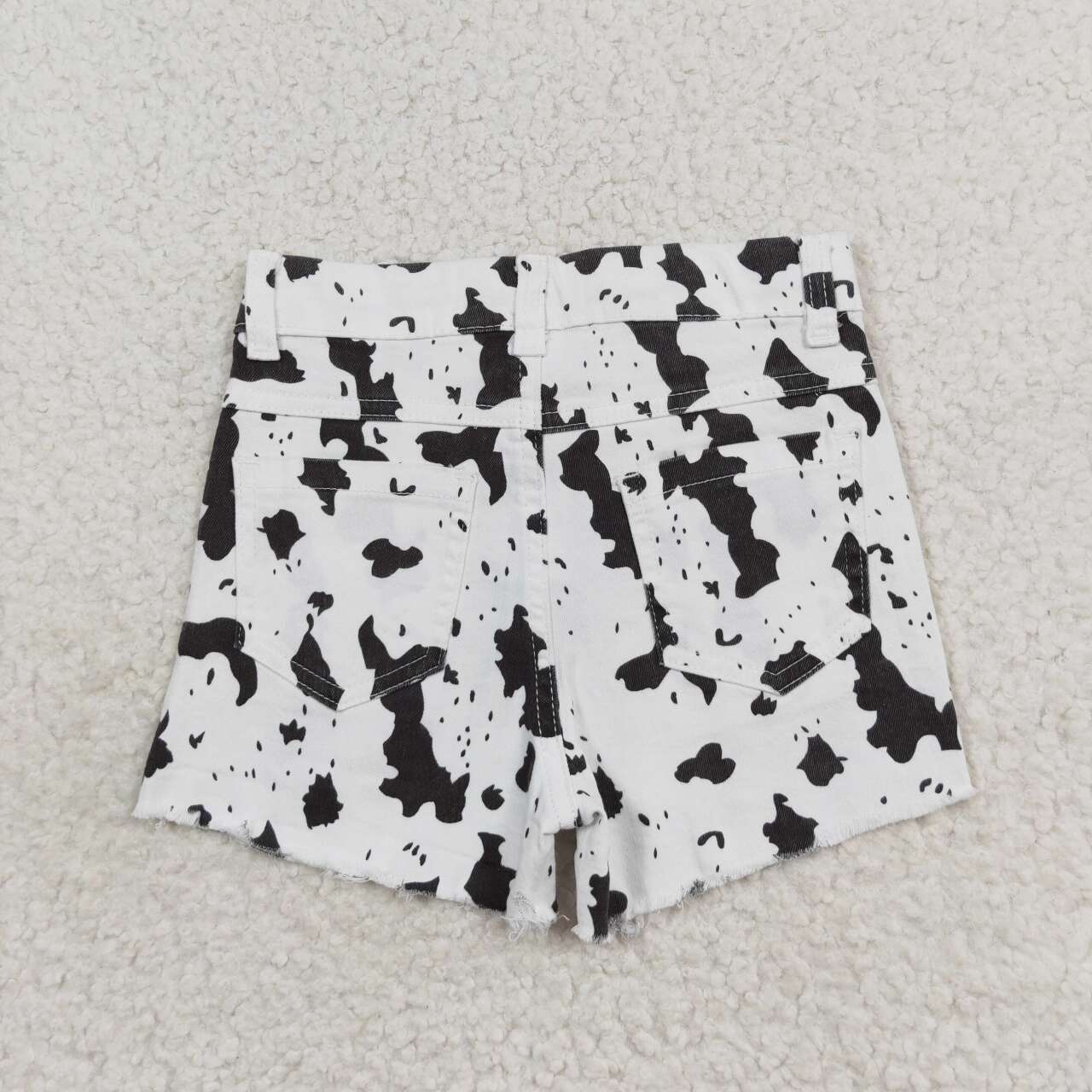 Baby Girls Cow Print Denim Shorts