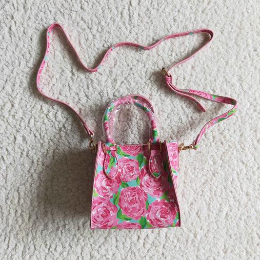 BA0024  Kids Girls  Rose Flower Small Bag
