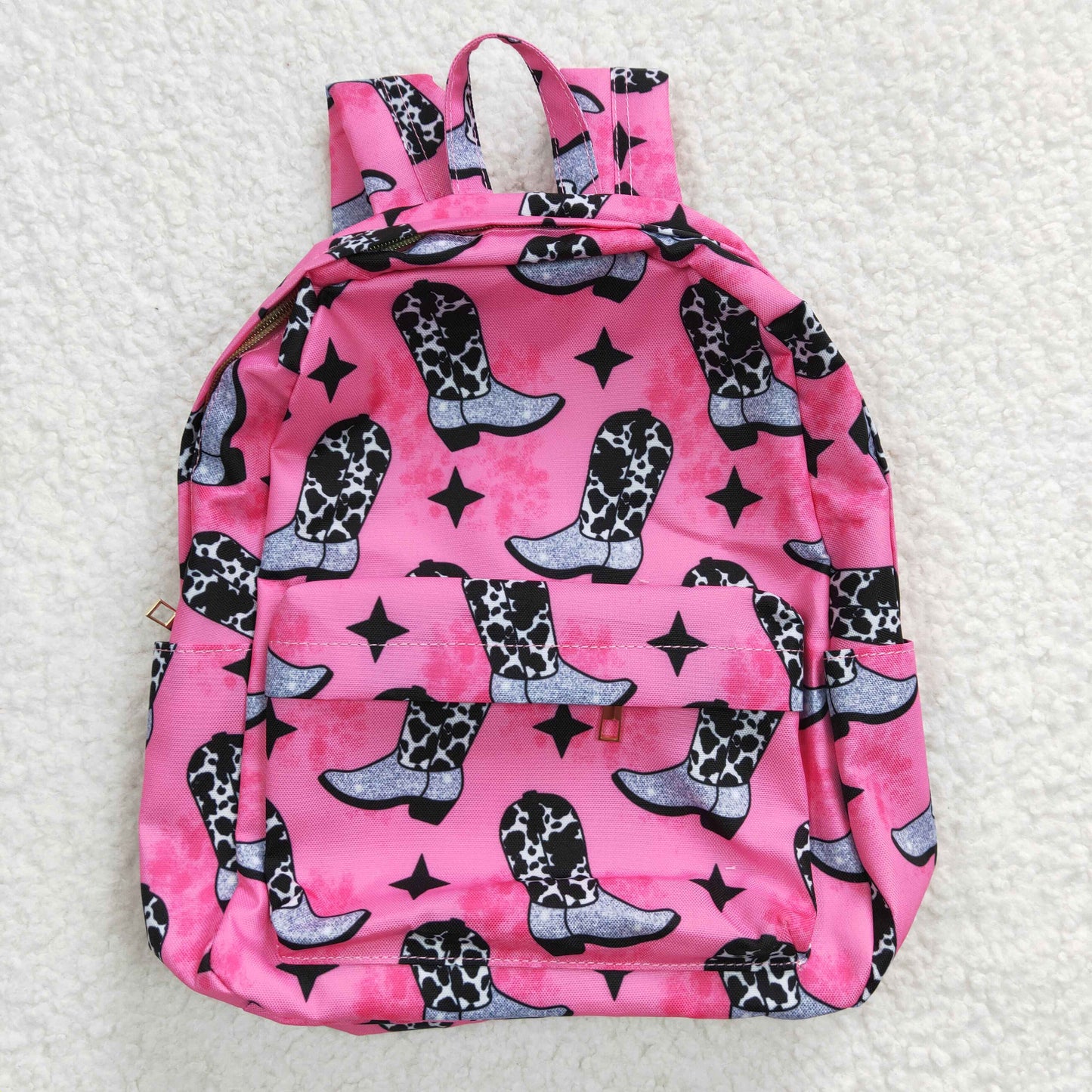 BA0037 Kids Girls Western Boots Hot Pink Color Backpack Bag
