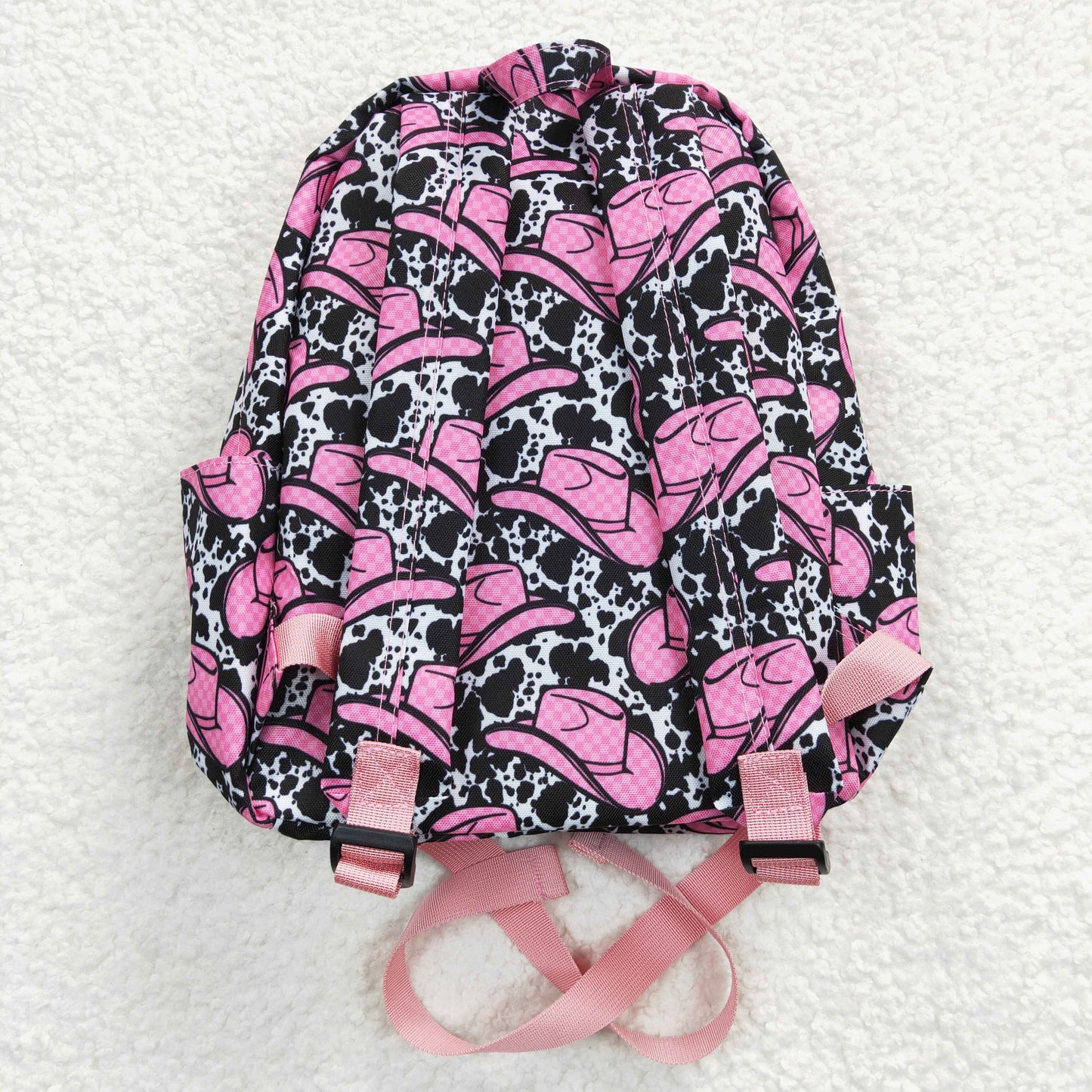 BA0037 Kids Girls Western Cow Hat Print Backpack Bag