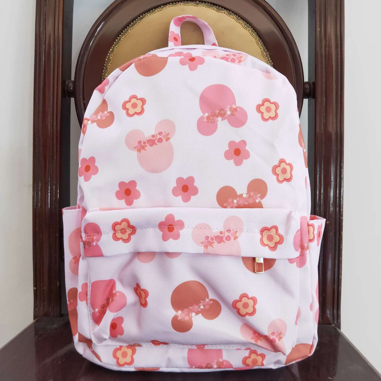 BA0092  Kids Girls Cartoon Mouse Pink Backpack Bag