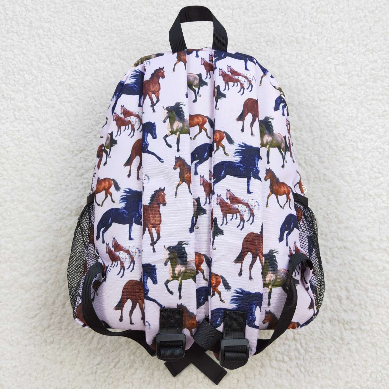 BA0124 Kids Girls Western Horse Print Backpack Bag